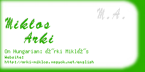 miklos arki business card